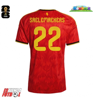 Bélgica Alexis Saelemaekers #22 Primera Equipación Mundial 2026 Manga Corta Bélgica Alexis Saelemaekers #22 Primera Equipación Mundial 2026 Manga Corta